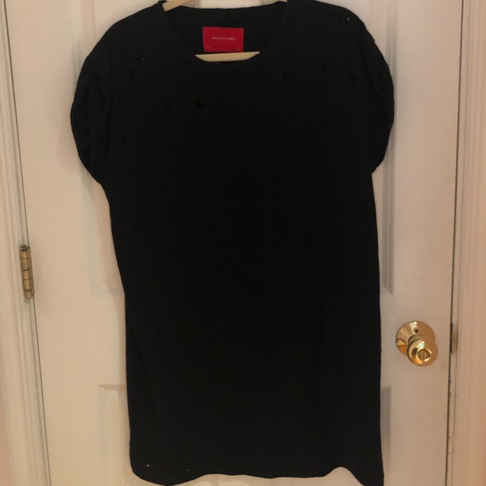 Distressed Black T-shirt Dress